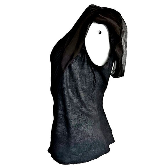 RICK OWENS Vintage 2012 One-Shoulder Strapless Top Silk & Lamb Leather - Picture 2 of 14